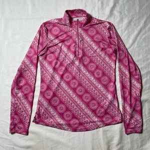 Sans Soleil Ladies UV 50 Cooling Flo pink white Golf  Shirt long sleeve Size XS